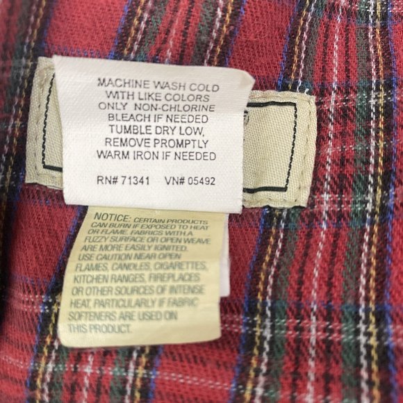 LL Bean Blue Jeans Vintage Flannel Lined Plaid Relaxed Pants Womens 16P - Picture 10 of 11